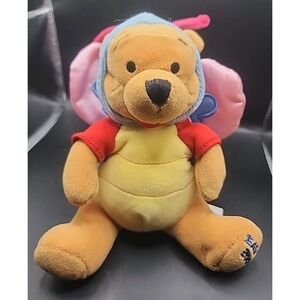 Vintage Disney's Winnie The Pooh Bear Butterfly Mini 8" Bean Bag Easter 2000